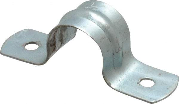 Empire - 1/2 Pipe, Carbon Steel, Galvanized Pipe, Conduit or Tube Strap - 2 Mounting Holes - Industrial Tool & Supply