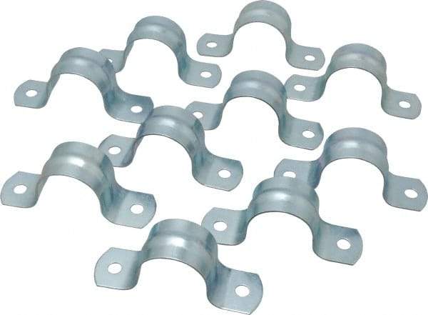 Empire - 1 Pipe, Carbon Steel, Galvanized Pipe, Conduit or Tube Strap - 2 Mounting Holes - Industrial Tool & Supply