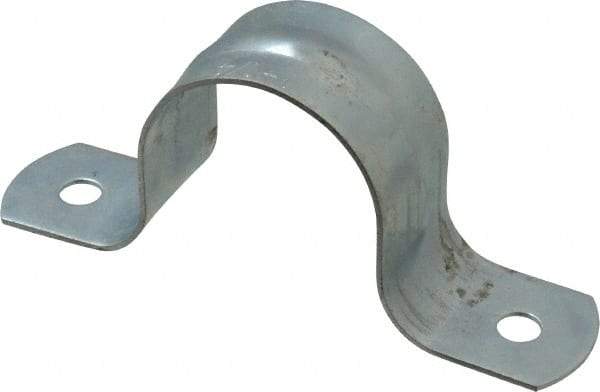 Empire - 1-1/4 Pipe, Carbon Steel, Galvanized Pipe, Conduit or Tube Strap - 2 Mounting Holes - Industrial Tool & Supply