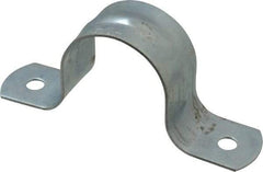 Empire - 1-1/4 Pipe, Carbon Steel, Galvanized Pipe, Conduit or Tube Strap - 2 Mounting Holes - Industrial Tool & Supply