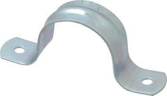 Empire - 1-1/2 Pipe, Carbon Steel, Galvanized Pipe, Conduit or Tube Strap - 2 Mounting Holes - Industrial Tool & Supply
