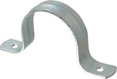 Empire - 2-1/2 Pipe, Carbon Steel, Galvanized Pipe, Conduit or Tube Strap - 2 Mounting Holes - Industrial Tool & Supply