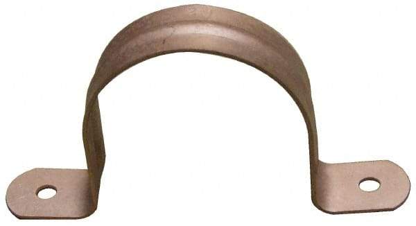 Empire - 2 Pipe, Carbon Steel, Copper Plated Pipe, Conduit or Tube Strap - 2 Mounting Holes - Industrial Tool & Supply