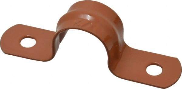 Empire - 1/2 Pipe, Carbon Steel, Copper Plated Pipe, Conduit or Tube Strap - 2 Mounting Holes - Industrial Tool & Supply