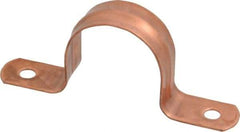 Empire - 1 Pipe, Carbon Steel, Copper Plated Pipe, Conduit or Tube Strap - 2 Mounting Holes - Industrial Tool & Supply