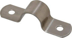 Empire - 1/2 Pipe, Grade 304 Stainless Steel, Pipe, Conduit or Tube Strap - 2 Mounting Holes - Industrial Tool & Supply