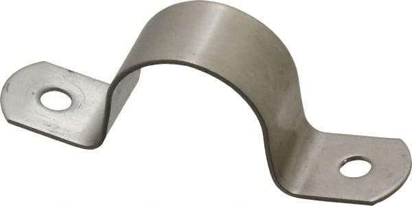 Empire - 1 Pipe, Grade 304 Stainless Steel, Pipe, Conduit or Tube Strap - 2 Mounting Holes - Industrial Tool & Supply