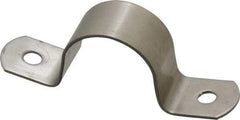 Empire - 1 Pipe, Grade 304 Stainless Steel, Pipe, Conduit or Tube Strap - 2 Mounting Holes - Industrial Tool & Supply