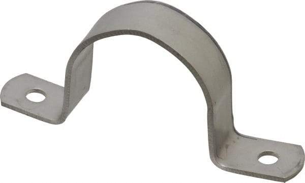 Empire - 1-1/2 Pipe, Grade 304 Stainless Steel, Pipe, Conduit or Tube Strap - 2 Mounting Holes - Industrial Tool & Supply