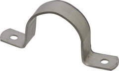 Empire - 1-1/2 Pipe, Grade 304 Stainless Steel, Pipe, Conduit or Tube Strap - 2 Mounting Holes - Industrial Tool & Supply