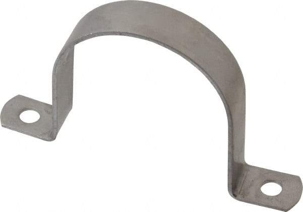 Empire - 2-1/2 Pipe, Grade 304 Stainless Steel, Pipe, Conduit or Tube Strap - 2 Mounting Holes - Industrial Tool & Supply