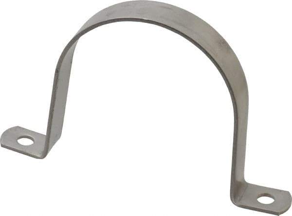 Empire - 3 Pipe, Grade 304 Stainless Steel, Pipe, Conduit or Tube Strap - 2 Mounting Holes - Industrial Tool & Supply