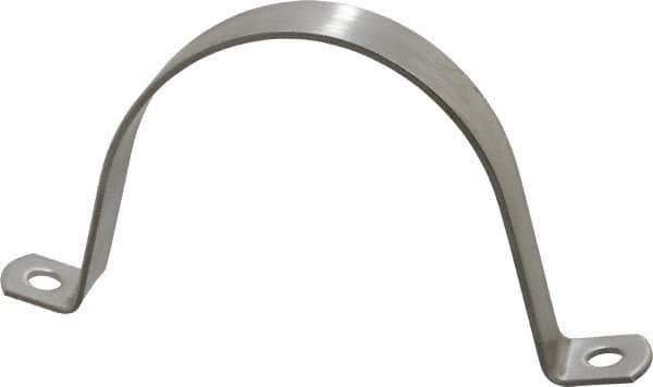 Empire - 4 Pipe, Grade 304 Stainless Steel, Pipe, Conduit or Tube Strap - 2 Mounting Holes - Industrial Tool & Supply
