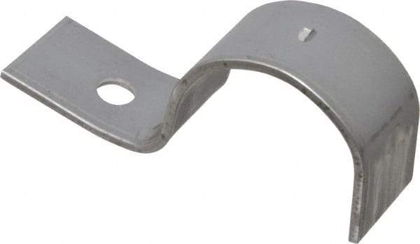 Empire - 1-1/4" Pipe, Carbon Steel, Electro Galvanized" Pipe or Conduit Strap - 1 Mounting Hole - Industrial Tool & Supply