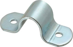 Empire - 1/2 Pipe, Carbon Steel, Electro Galvanized Pipe or Tube Strap - 2 Mounting Holes - Industrial Tool & Supply