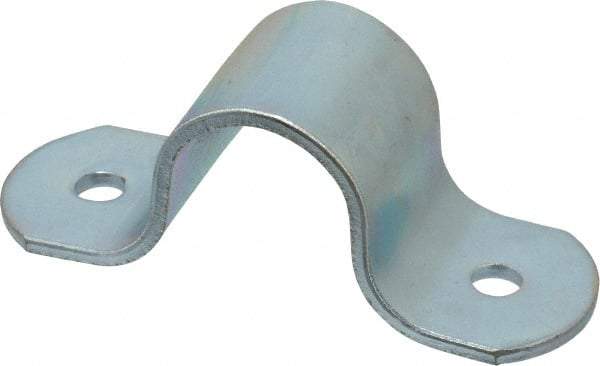 Empire - 3/4 Pipe, Carbon Steel, Electro Galvanized Pipe or Tube Strap - 2 Mounting Holes - Industrial Tool & Supply