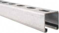 Empire - 10' Long x 1-5/8" Wide x 1-5/8" High, 14 Gauge, Carbon Steel, Punched Framing Channel & Strut - Pre-Galvanized - Industrial Tool & Supply