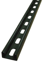 Empire - 10' Long x 1-5/8" Wide x 13/16" High, 14 Gauge, Carbon Steel, Punched Framing Channel & Strut - Green Painted - Industrial Tool & Supply