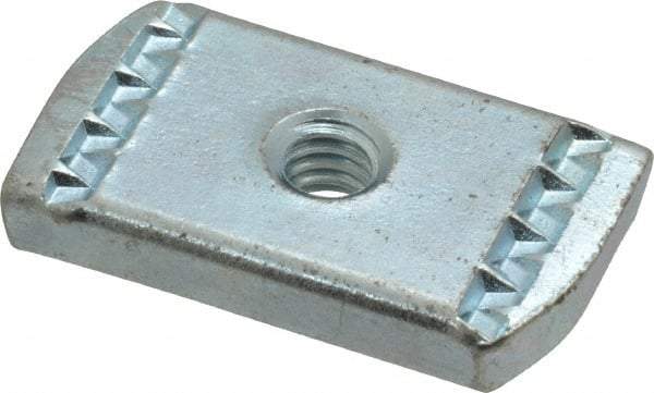 Empire - 1/4" Rod, Electro Galvanized Carbon Steel Strut Nut - Used for Attaching Hanger Rod or Other Accessories to Strut - Industrial Tool & Supply