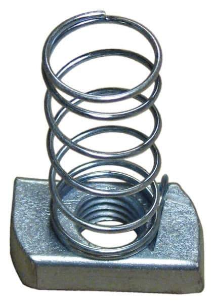 Empire - 3/4" Rod, Electro Galvanized Carbon Steel Spring Strut Nut - Used for Attaching Hanger Rod or Other Accessories to Strut - Industrial Tool & Supply