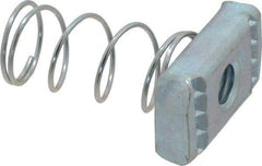 Empire - 3/8" Rod, Electro Galvanized Carbon Steel Spring Strut Nut - Used for Attaching Hanger Rod or Other Accessories to Strut - Industrial Tool & Supply