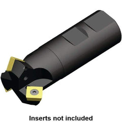 Kennametal - 45° Lead Angle, 49mm Max Cut Diam, 32mm Min Cut Diam, 9mm Max Depth of Cut, Indexable Chamfer and Angle End Mill - 3 Inserts, SP.. 1204.. Insert Style, 101mm Overall Length, Straight Shank - Industrial Tool & Supply