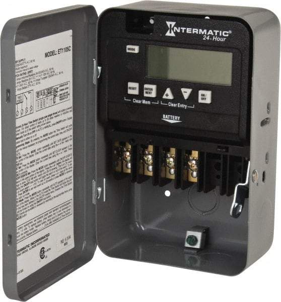 Intermatic - 24 hr Indoor Digital Electronic Timer Switch - 14 On/Off, 120/208/240/277 VAC, 50/60 Hz, - Industrial Tool & Supply