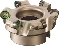 Sumitomo - 6" Cut Diam, 3/8" Max Depth, 1-1/2" Arbor Hole, 8 Inserts, QP.T 6416 Insert Style, Indexable Copy Face Mill - WRCX Cutter Style, 2-1/2 High, Series WaveMill - Industrial Tool & Supply