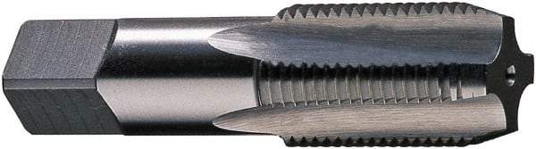 Vermont Tap & Die - 1/8-27 NPSF Thread, 4 Flute Standard Pipe Tap - 2-1/8" OAL, 3/4" Thread Length, 5/16" Shank Diam, Bright Finish, High Speed Steel - Exact Industrial Supply
