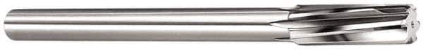 Made in USA - 7/8" Carbide-Tipped 6 Flute Chucking Reamer - Spiral Flute, 3/4" Straight Shank, 2-5/8" Flute Length, 10" OAL - Industrial Tool & Supply