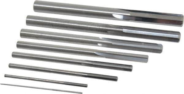 Value Collection - 1/32" to 1/4", Chucking Reamer Set - Straight Flute, Right Hand Cut, 8 Pieces - Industrial Tool & Supply