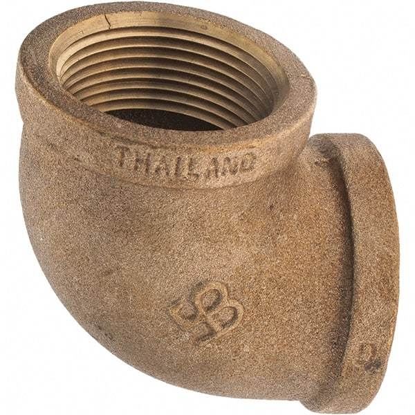 Merit Brass - Class 125, 1-1/4" Internal Pipe, Brass 90° Elbow - FNPT x FNPT - Industrial Tool & Supply