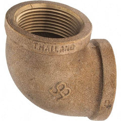 Merit Brass - Class 125, 1-1/4" Internal Pipe, Brass 90° Elbow - FNPT x FNPT - Industrial Tool & Supply