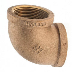 Merit Brass - Class 125, 1-1/2" Internal Pipe, Brass 90° Elbow - FNPT x FNPT - Industrial Tool & Supply