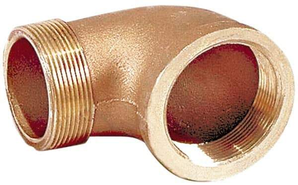 Merit Brass - Class 125, 1-1/2" Internal Pipe, Lead Free Brass 90° Street Elbow - FNPT x MNPT - Industrial Tool & Supply