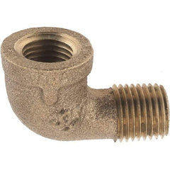 Merit Brass - Class 125, 1/4" Internal Pipe, Brass 90° Street Elbow - FNPT x MNPT - Industrial Tool & Supply