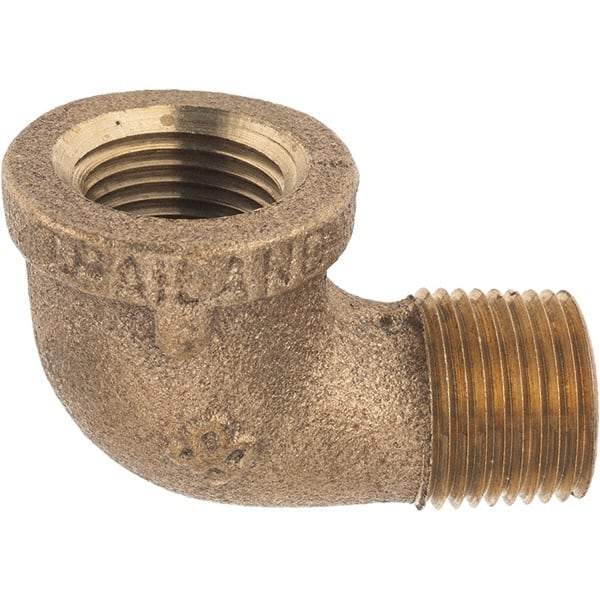 Merit Brass - Class 125, 3/8" Internal Pipe, Brass 90° Street Elbow - FNPT x MNPT - Industrial Tool & Supply