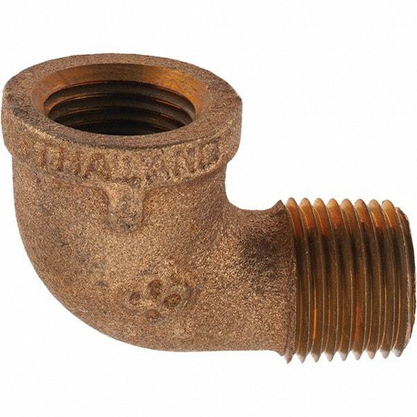 Merit Brass - Class 125, 1/2" Internal Pipe, Brass 90° Street Elbow - FNPT x MNPT - Industrial Tool & Supply