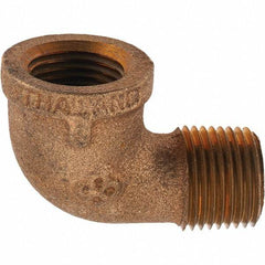 Merit Brass - Class 125, 1/2" Internal Pipe, Brass 90° Street Elbow - FNPT x MNPT - Industrial Tool & Supply