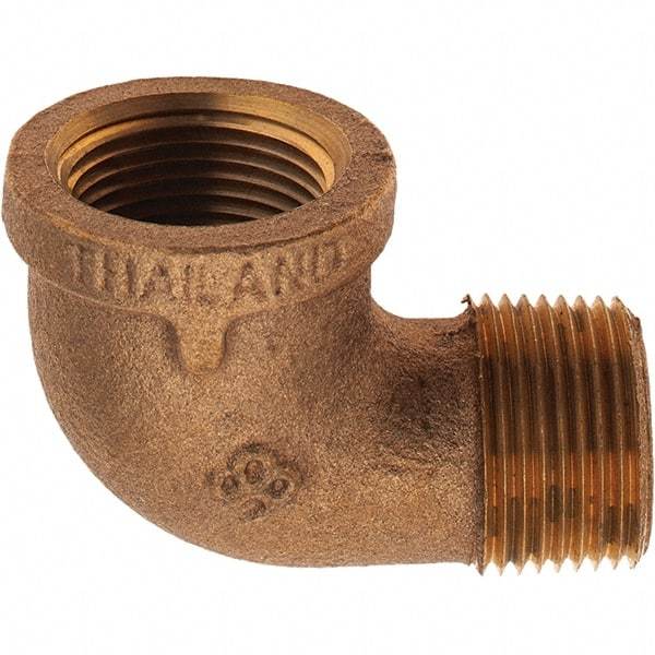 Merit Brass - Class 125, 3/4" Internal Pipe, Brass 90° Street Elbow - FNPT x MNPT - Industrial Tool & Supply
