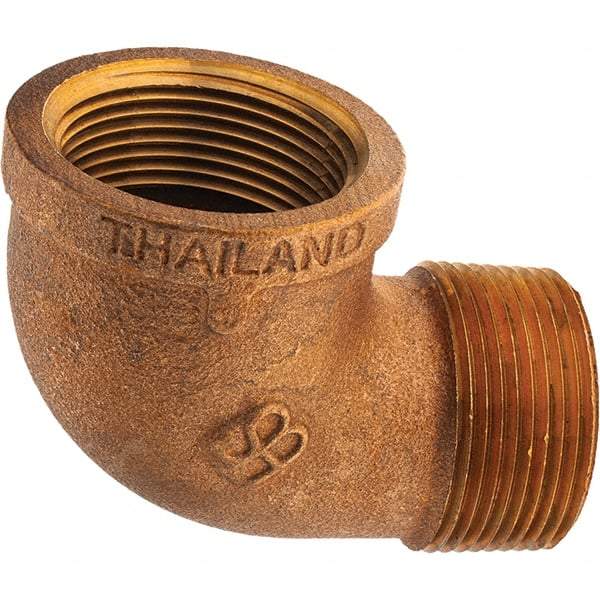 Merit Brass - Class 125, 1-1/4" Internal Pipe, Brass 90° Street Elbow - FNPT x MNPT - Industrial Tool & Supply
