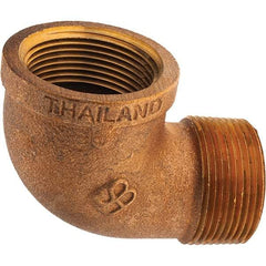Merit Brass - Class 125, 1-1/4" Internal Pipe, Brass 90° Street Elbow - FNPT x MNPT - Industrial Tool & Supply