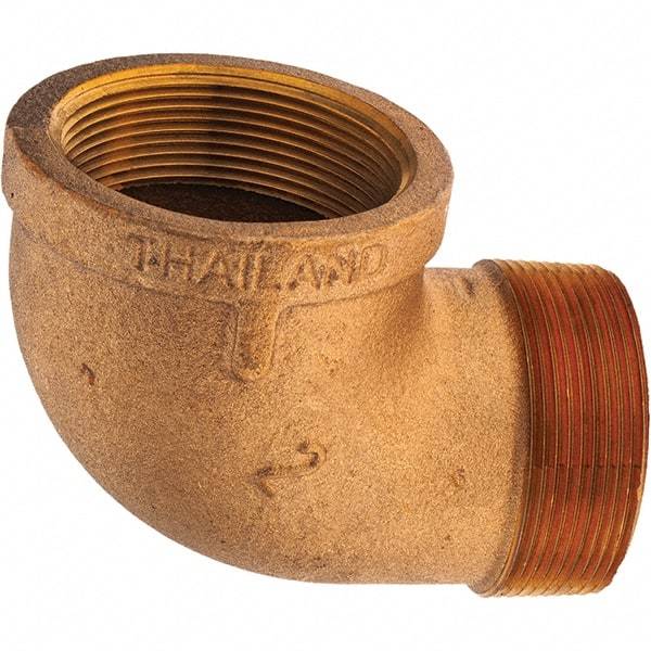 Merit Brass - Class 125, 2" Internal Pipe, Brass 90° Street Elbow - FNPT x MNPT - Industrial Tool & Supply
