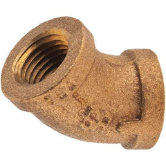 Merit Brass - Class 125, 1/4" Internal Pipe, Brass 45° Street Elbow - FNPT x FNPT - Industrial Tool & Supply
