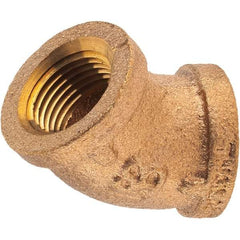 Merit Brass - Class 125, 3/8" Internal Pipe, Brass 45° Street Elbow - FNPT x FNPT - Industrial Tool & Supply