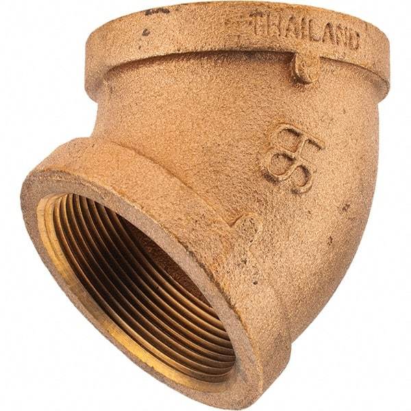 Merit Brass - Class 125, 2" Internal Pipe, Brass 45° Street Elbow - FNPT x FNPT - Industrial Tool & Supply