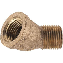 Merit Brass - Class 125, 1/2" Internal Pipe, Brass 45° Street Elbow - FNPT x MNPT - Industrial Tool & Supply