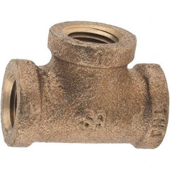 Merit Brass - Class 125, 1/4" Internal Pipe, Brass Tee - FNPT x FNPT x FNPT - Industrial Tool & Supply
