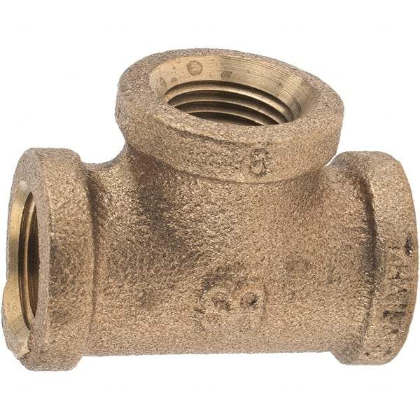 Merit Brass - Class 125, 3/8" Internal Pipe, Brass Tee - FNPT x FNPT x FNPT - Industrial Tool & Supply