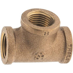 Merit Brass - Class 125, 1/2" Internal Pipe, Brass Tee - FNPT x FNPT x FNPT - Industrial Tool & Supply